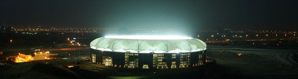 Dubai Sports City Cricket Stadium Ring of Fire Lights Up Night Sky